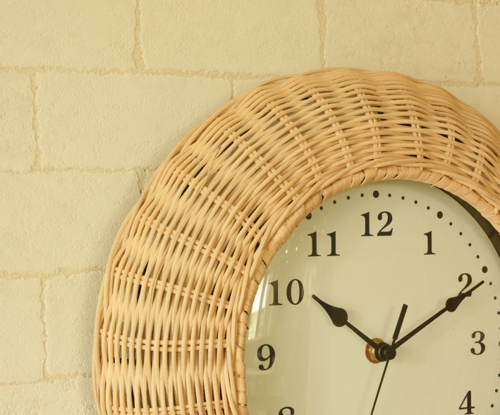 時計 壁掛け時計 Rattan Clock ウォールクロック ラタンアンティーク